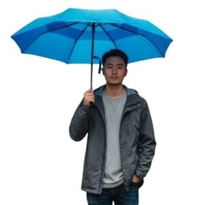 NWT Shedrain Vortex Blue Windproof Automatic Open Close Mens Umbrella